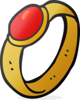 anillo de rubí de dibujos animados png