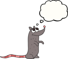 pensée bulle dessin animé rat png