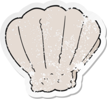 retro distressed sticker of a cartoon shell png