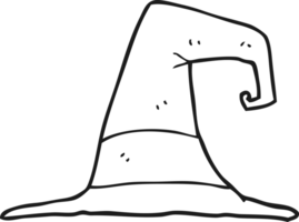 noir et blanc dessin animé sorcière chapeau png