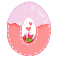 dulce San Valentín día alfabeto o con decoración en transparente antecedentes , 3d representación png