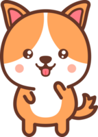 mignonne chiot chien personnage avec une content visage png