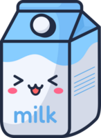 Kawaii milk box flat design png