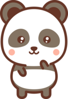 Cute panda character with a happy face png