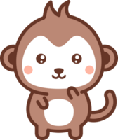 mignonne singe personnage avec une content visage png