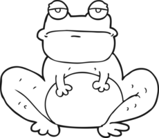 noir et blanc dessin animé grenouille png