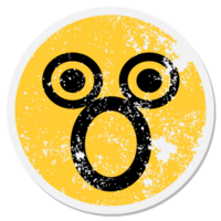 gasping shocked face circular sticker png