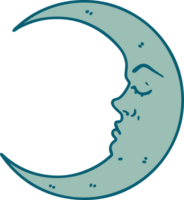 tatuaje estilo icono de un creciente Luna png