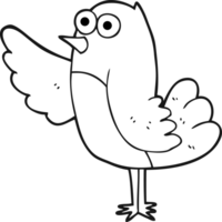 oiseau dessin animé noir et blanc png