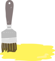 flat color illustration of a cartoon paint brush png