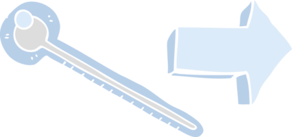 flat color illustration of a cartoon thermometer png