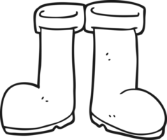 noir et blanc dessin animé Wellington bottes png