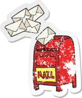 retro distressed sticker of a cartoon mail box png