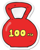 klistermärke av en tecknad serie 100 kg vattenkokare klocka vikt png