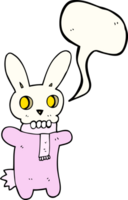 discours bulle dessin animé effrayant crâne lapin png