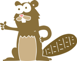 flat color illustration of a cartoon beaver png