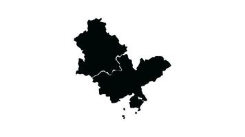 Animation forms a map of Huizhou city in China video