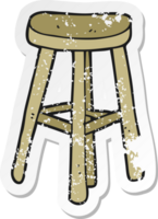 retro distressed sticker of a cartoon stool png