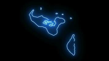 Tonga country map animation with a glowing neon effect video