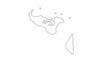 animado bosquejo de un mapa de el país de tonga video