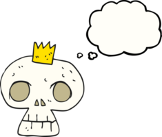 thought bubble cartoon skull with crown png