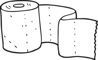 noir et blanc dessin animé toilette rouleau png