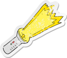 retro distressed sticker of a cartoon torch png