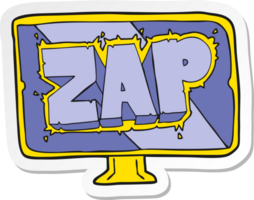 sticker van een cartoon zap-scherm png