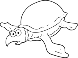 noir et blanc dessin animé tortue png