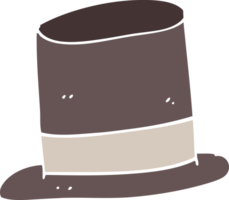 ilustración de color plano de un sombrero de copa de dibujos animados png