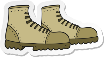 sticker of a cartoon walking boots png