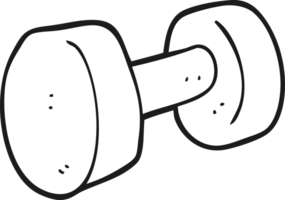 black and white cartoon dumbbell png