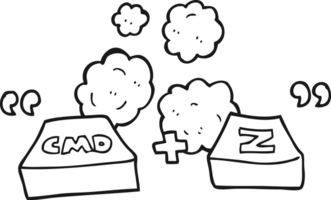 black and white cartoon command Z function png