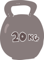 flat color illustration of a cartoon 20kg kettle bell png
