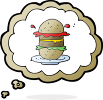 pensamento bolha desenho animado hamburguer png