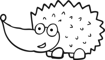 black and white cartoon hedgehog png