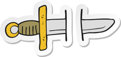 sticker of a cartoon tattoo knife symbol png