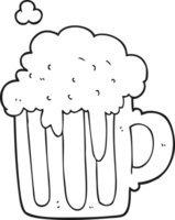 black and white cartoon foamy beer png