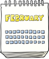 cartone animato calendario mostrando mese di febbraio png