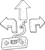 black and white cartoon game controller png