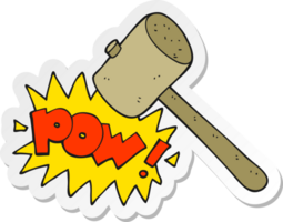 sticker of a cartoon wooden mallet png