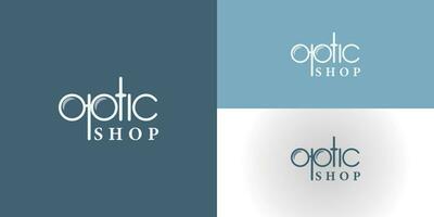 Abstract Initial Letter Optic Logo applied for Optic Shop logo design inspiration presented with multiple background colors. The logo is suitable for the optic shop business logo design inspiration vector