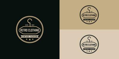 Classic Vintage Retro Label Badge logo design for cloth apparel presented with multiple background colors and it is suitable for beauty and fashion logo design inspiration template vector