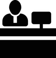 Rounded filled Front Desk Icon vector