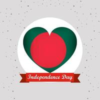 Bangladesh independencia día con corazón emblema diseño vector