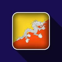 Flat Bhutan Flag Background Vector Illustration