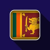 Flat Sri Lanka Flag Background Vector Illustration