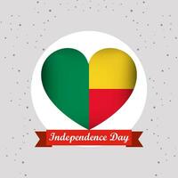 Benin Independence Day With Heart Emblem Design vector