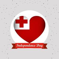 Tonga Independence Day With Heart Emblem Design vector
