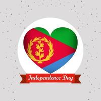 Eritrea Independence Day With Heart Emblem Design vector